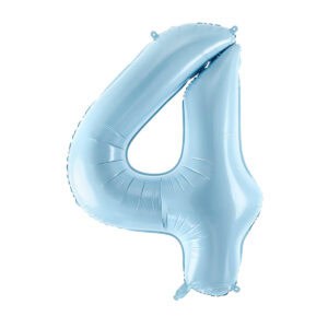 Veliki folija balon broj - 4 SVJETLO PLAVI, 80 cm