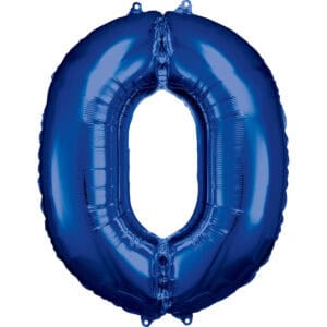 Veliki folija balon broj - 0 TAMNO PLAVI, 80 cm