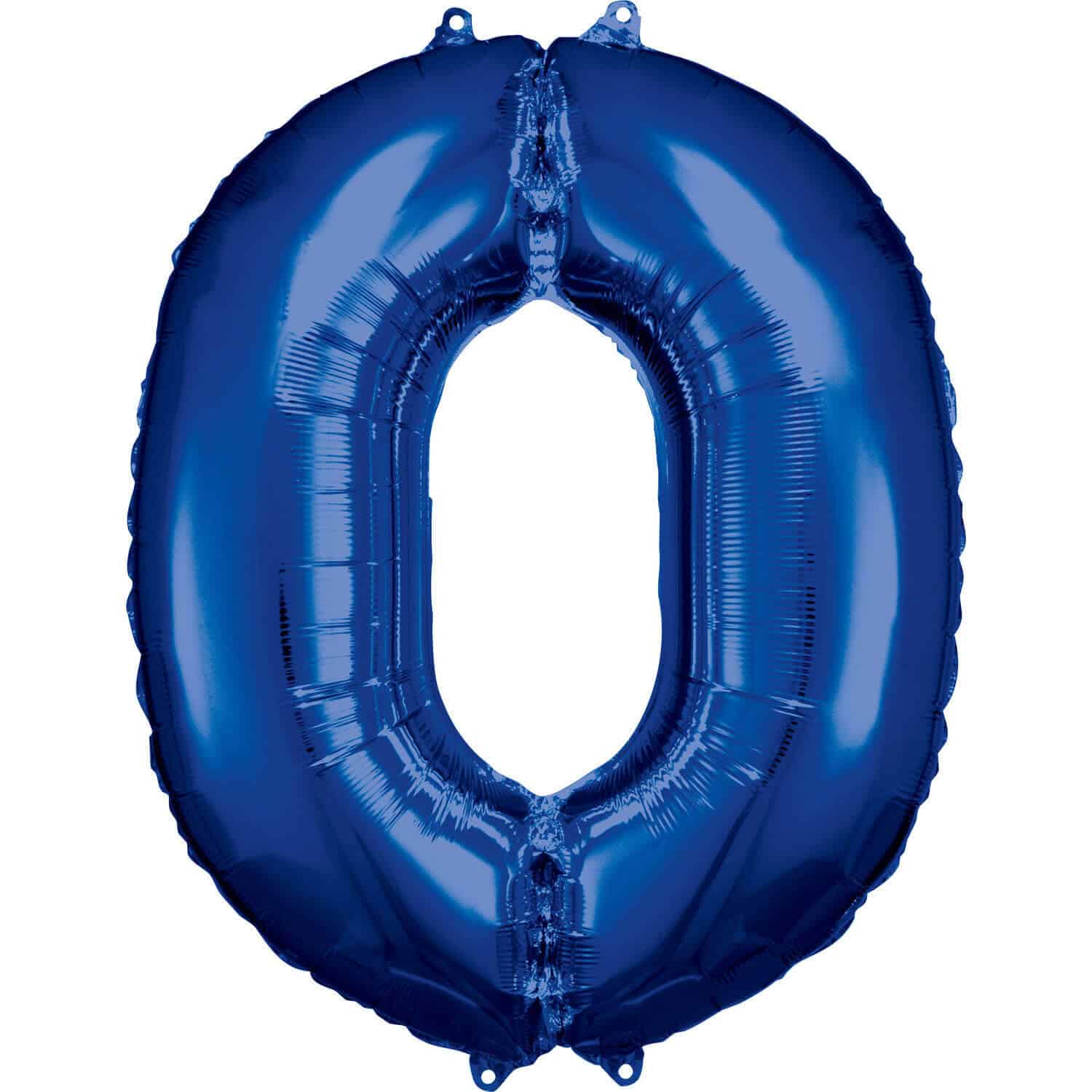 Veliki folija balon broj - 0 TAMNO PLAVI, 80 cm