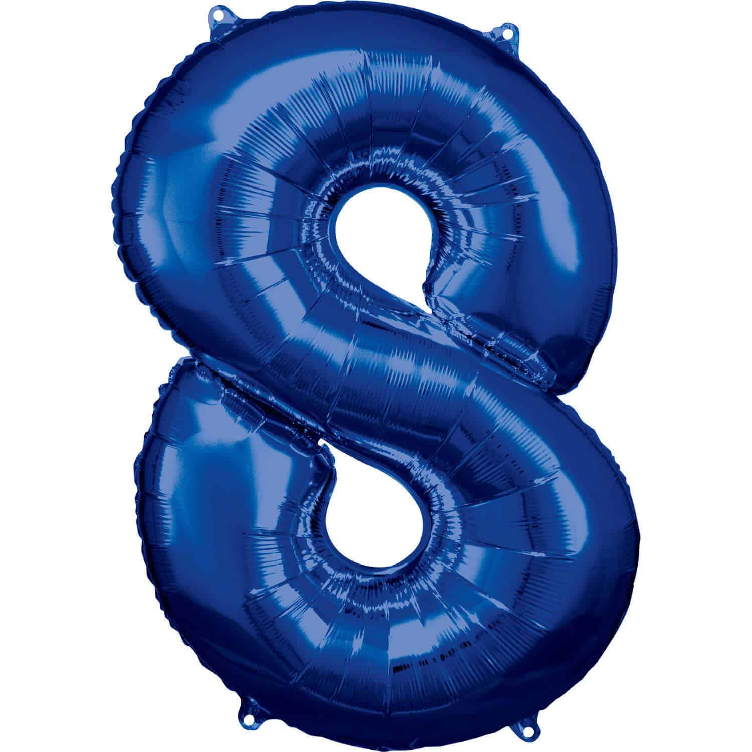 Veliki folija balon broj - 8 TAMNO PLAVI, 80 cm