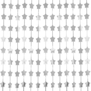 Zavjesa party - Zvjezdice metalik srebrne 100x200 cm
