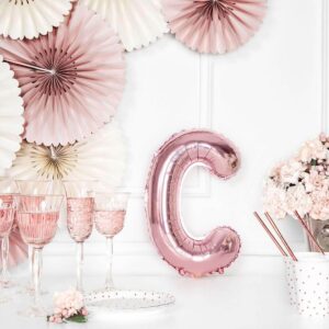 Folija balon Slovo "C", 35cm, ROSEGOLD.