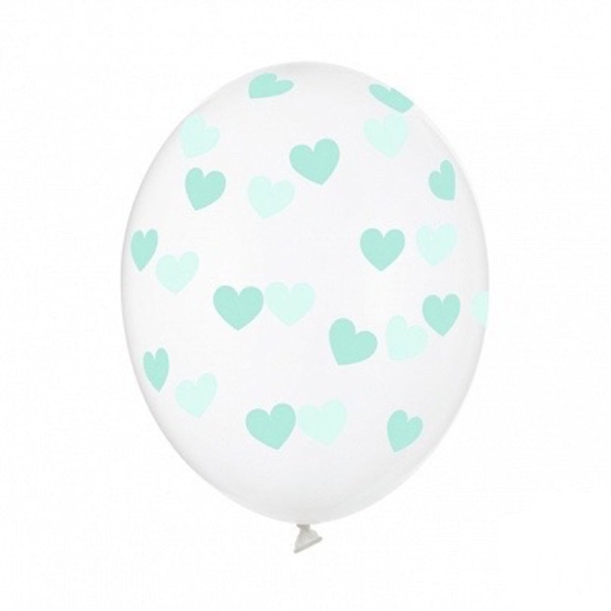 Balon s tiskom proziran s mint srcima