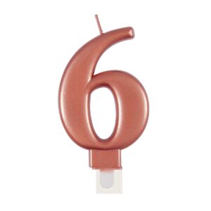 Rođendanska svjećica metalik rosegold br. 6