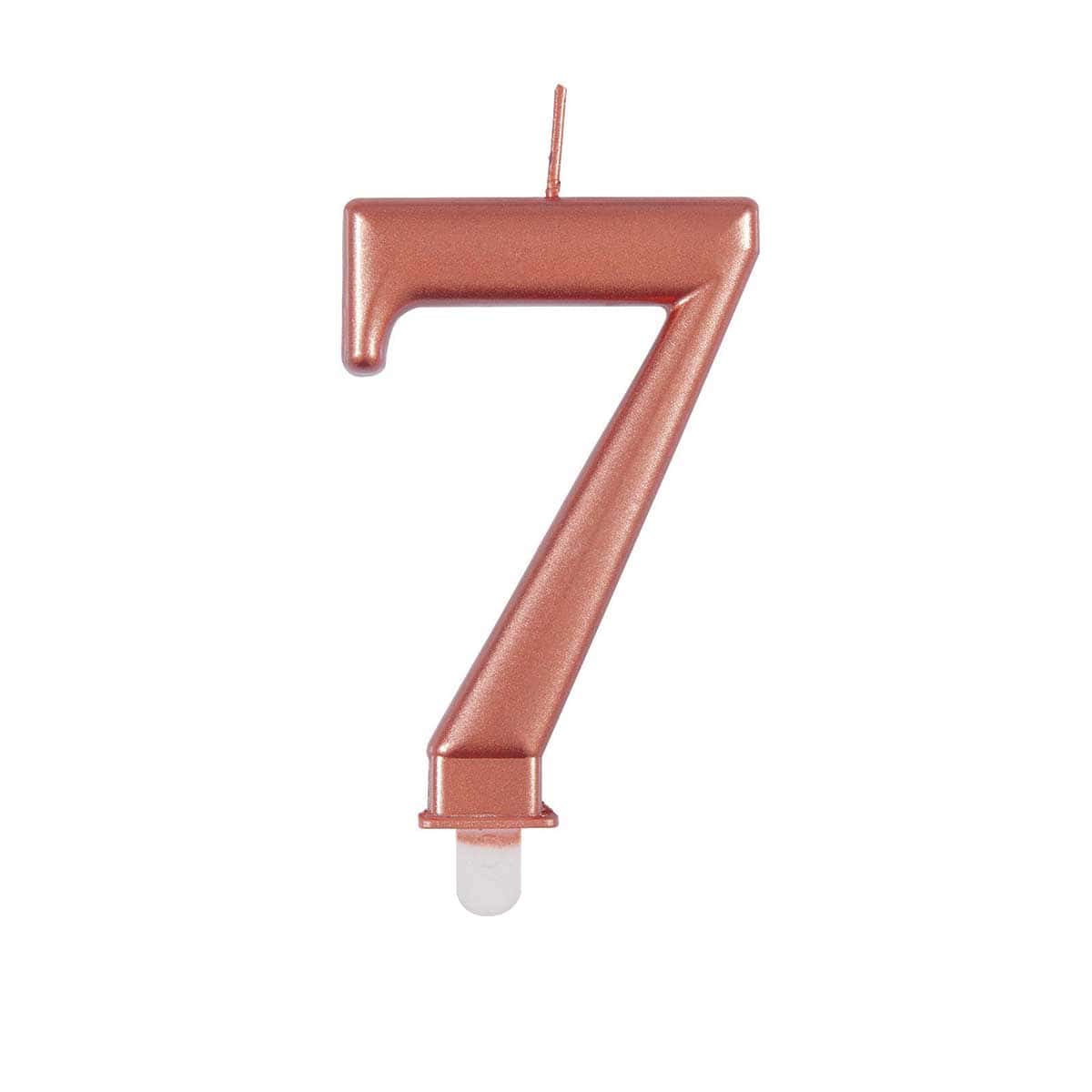 Rođendanska svjećica metalik rosegold br. 7