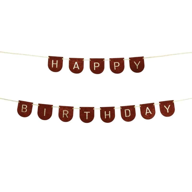 Baner Happy Birthday od filca-smeđi 3m - Slika 2