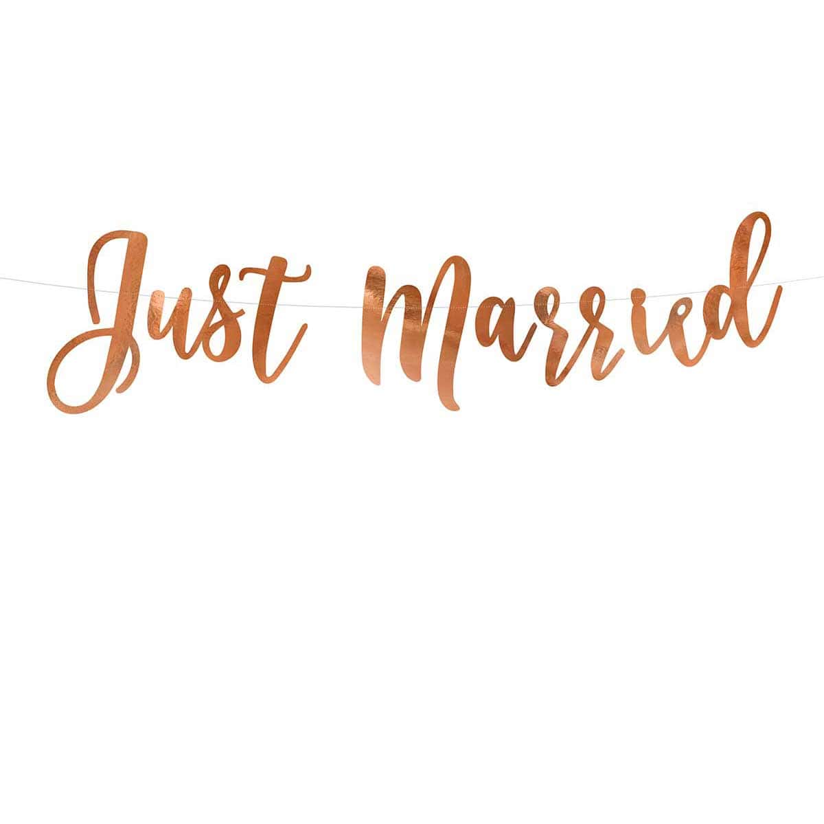 Banner-natpis Just Married rose gold