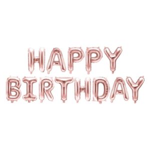 Balon folija -  SLOVA - happy birthday, ROSE-GOLD