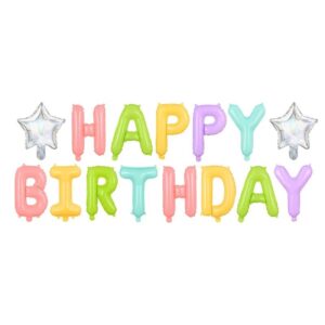 Balon folija -  SLOVA - happy birthday, pastel mix