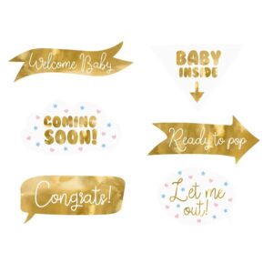 Photo props Baby shower, mix, 6kom