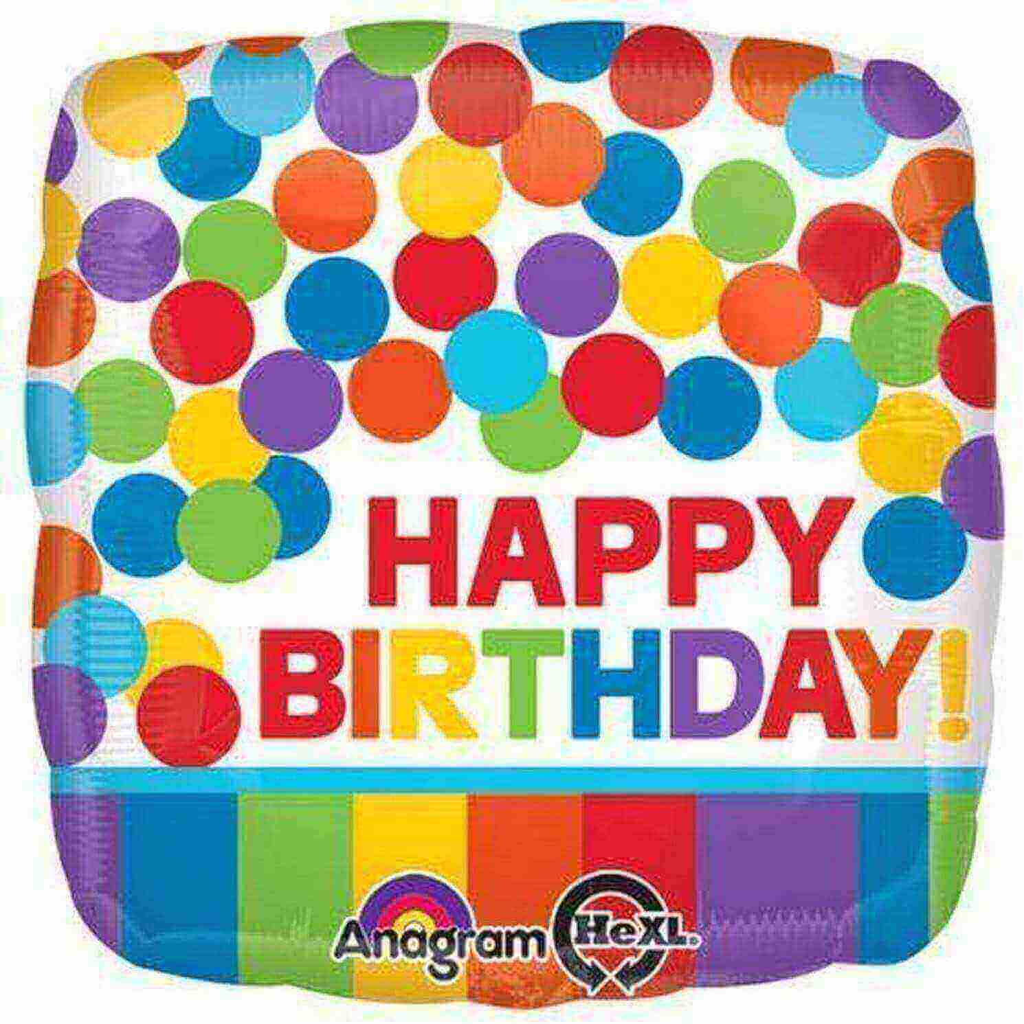 Folija balon 43 cm Rainbow Birthday