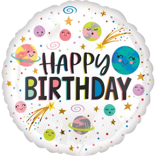 Folija balon Galaxy Happy Birthday, 43cm