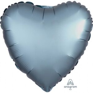 Folija balon 43 cm srce Satin Luxe Steel Blue