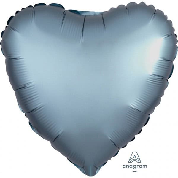 Folija balon 43 cm srce Satin Luxe Steel Blue