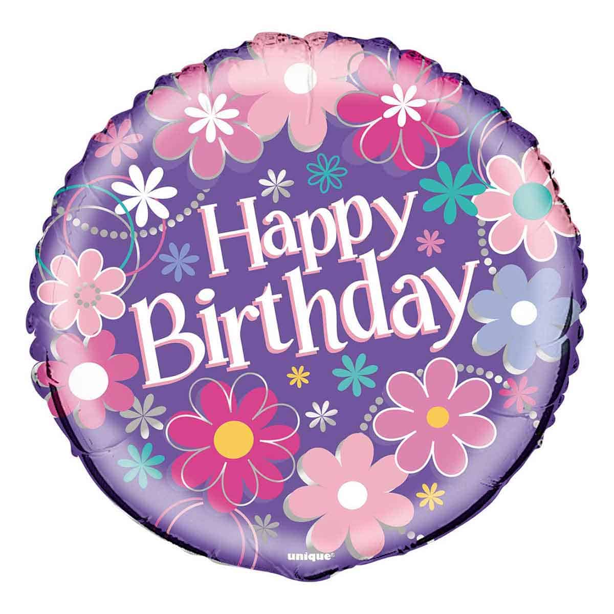 Folija balon 18" BDAY BLOSSOM