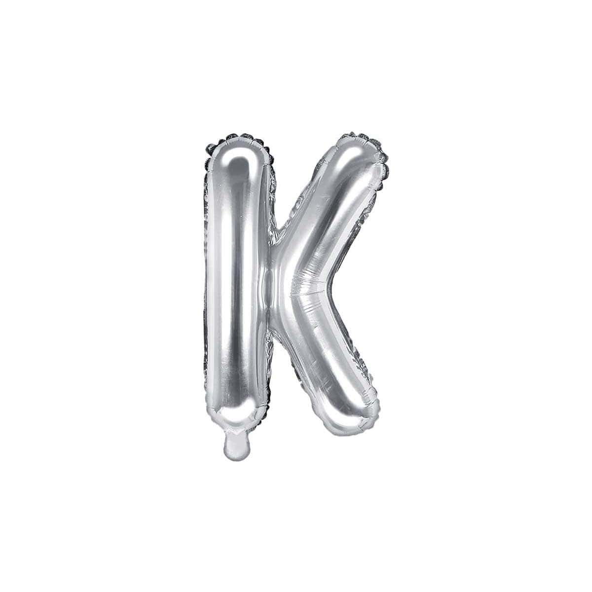 Folija balon Slovo "K", 35cm, srebrna