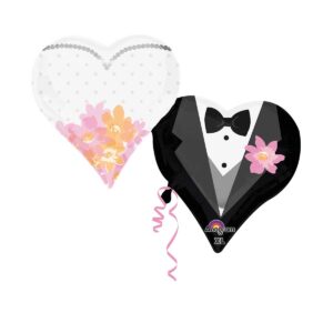 Folija balon veliki Wedding Couple Hearts