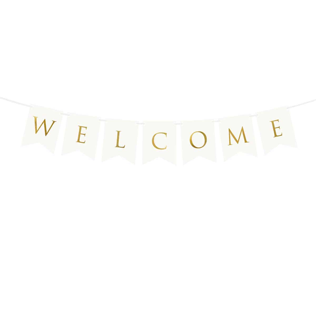 Natpis Welcome, bijela, 15 x 95 cm