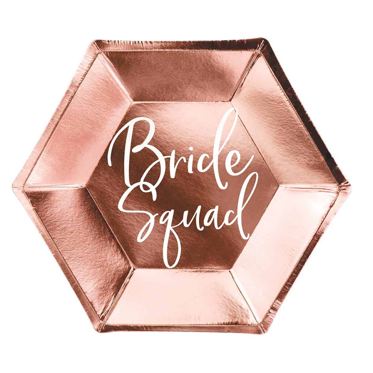 Papirnati tanjuri Bride squad, rose gold, 23cm 6 kom