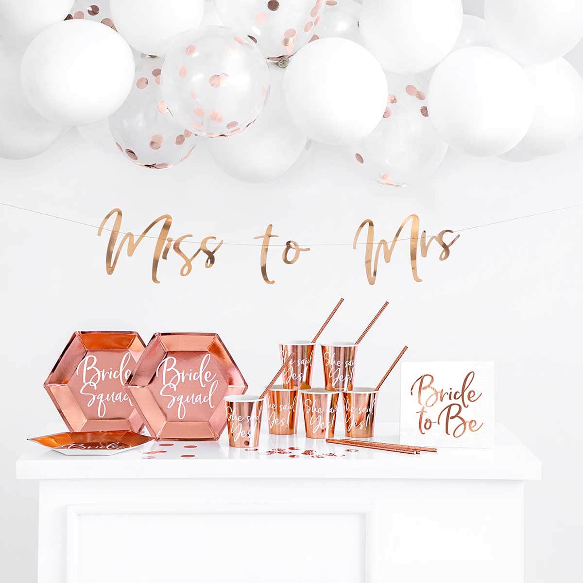 Papirnati tanjuri Bride squad, rose gold, 23cm 6 kom - Slika 3