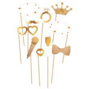 Photo Props WEDDING, zlatni, 10kom