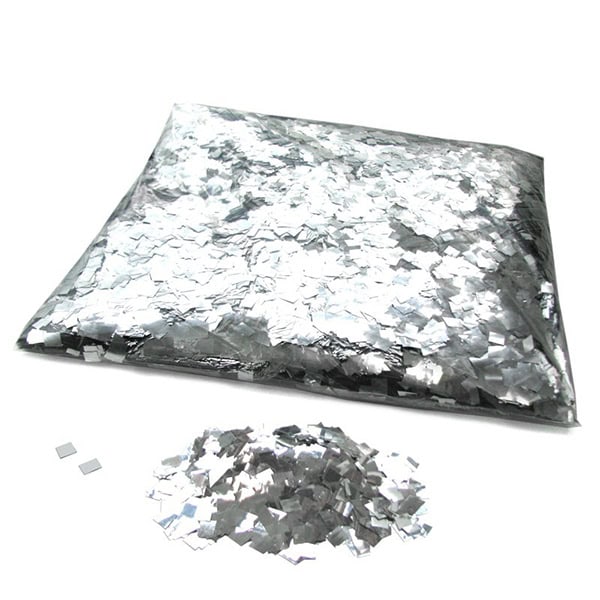 Konfeti 6x6 mm metalik 1 kg srebrne
