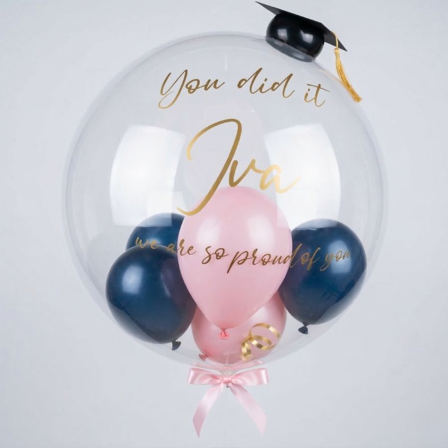 prozirni bubble balon za diplomu personalizirani