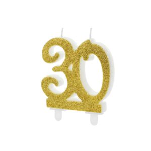 Rođendanska svjećica broj 30,zlatna