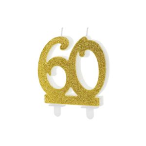 Rođendanska svjećica broj 60,zlatna