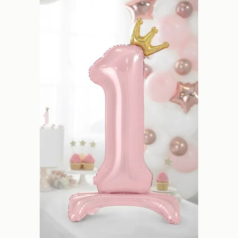 Samostojeći folija balon broj 1 rozi 84cm - Slika 2