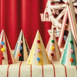 Papirnati šeširići CIRKUS pomponi- 6kom