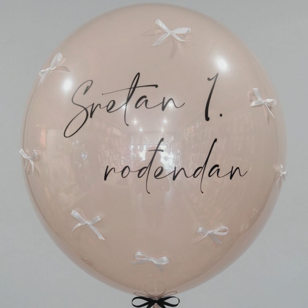 sjajni balon sretan 1.rođendan s mašnicama