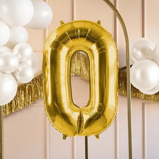 Srednji folija balon Broj 0 - Svjetlo Zlatni - Slika 2