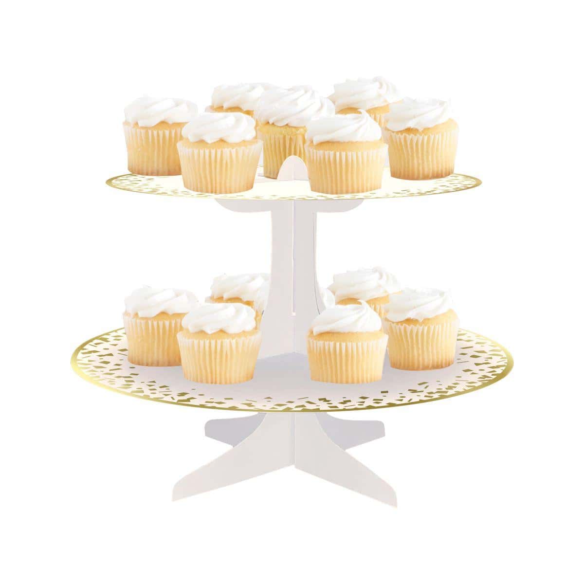 Stalak za cupcake kartonski zlatni