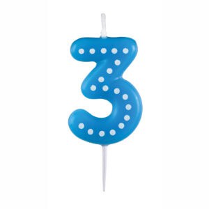 Svjećica rođendanska broj 3 Dots & Stripes