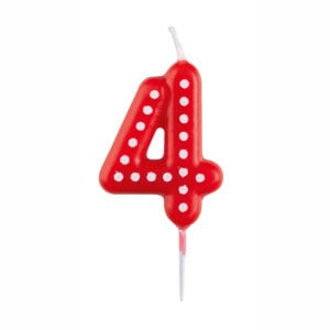 Svjećica rođendanska broj 4 Dots & Stripes