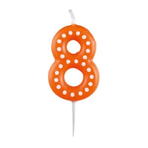 Svjećica rođendanska broj 8 Dots & Stripes