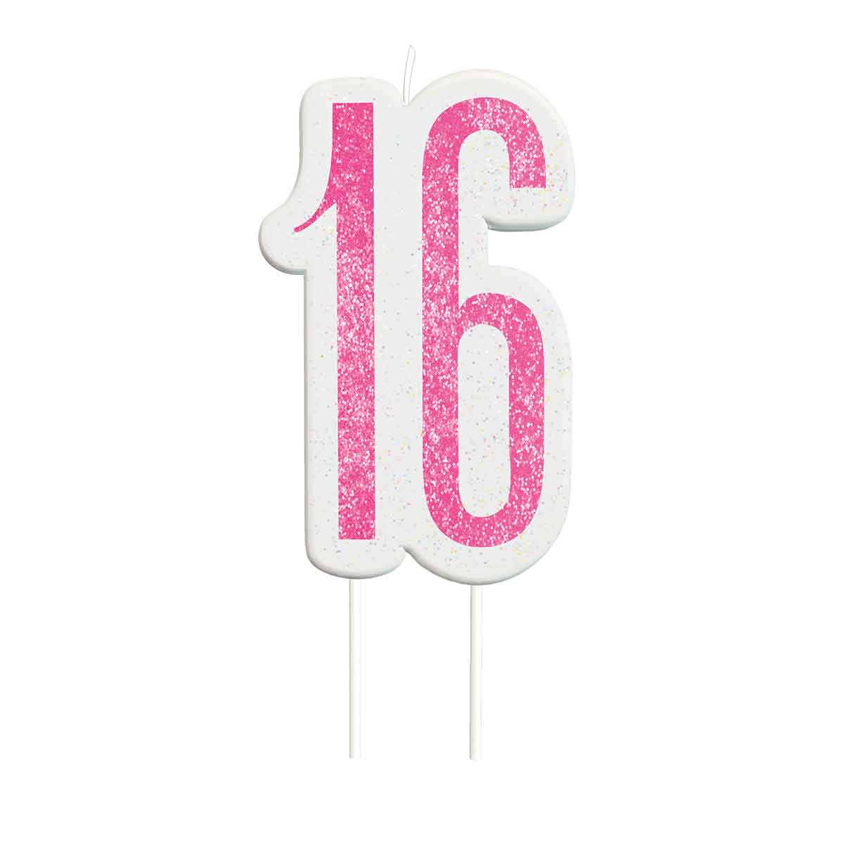 Svjećica rođendanska broj BDAY GLITZ-roza-16