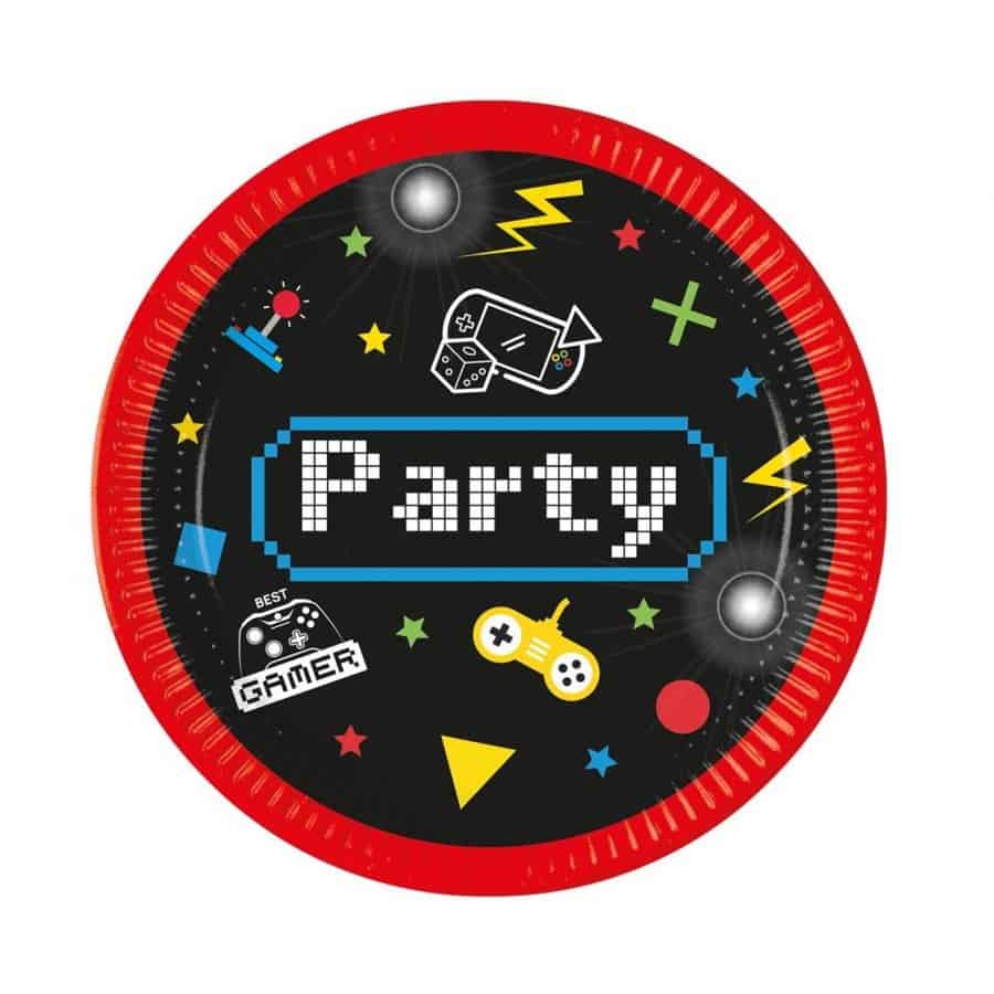 Tanjuri papirnati Gaming Party, 23cm, 8kom