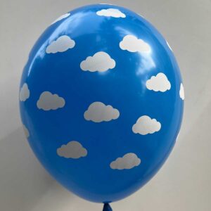 Tisak balon plavi s bijelim oblacima