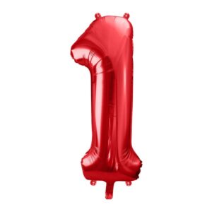 Veliki folija balon broj 1 - Crveni, 80 cm