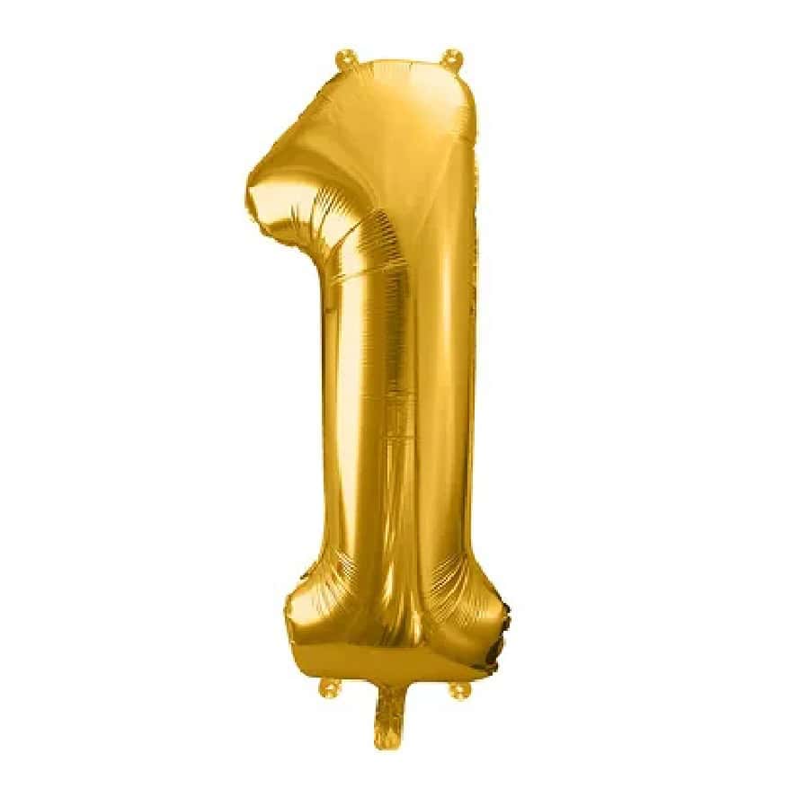 Veliki folija balon broj-1 Zlatni, 80 cm