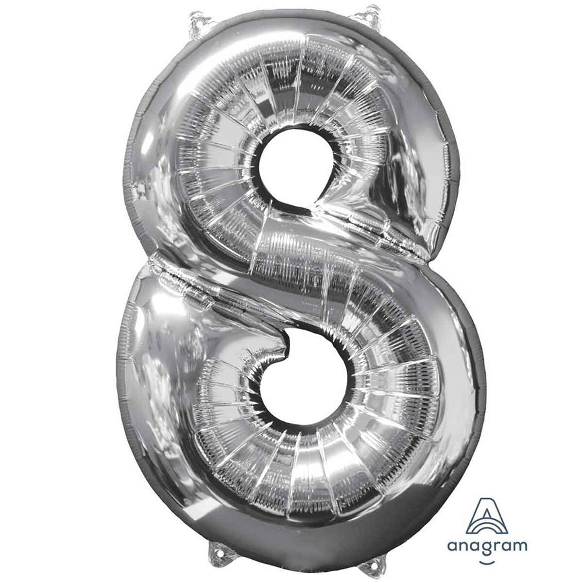 Veliki folija balon broj 8 Srebrni, 80 cm