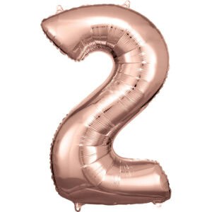 Veliki folija balon broj - 2 Rose gold, 80 cm