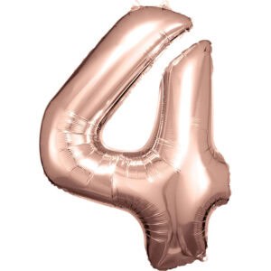 Veliki folija balon broj -4 Rose gold, 80 cm