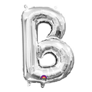 Veliki folija balon slovo "B" Srebrno, 80 cm