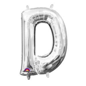 Veliki folija balon slovo  "D"Srebrno, 80 cm