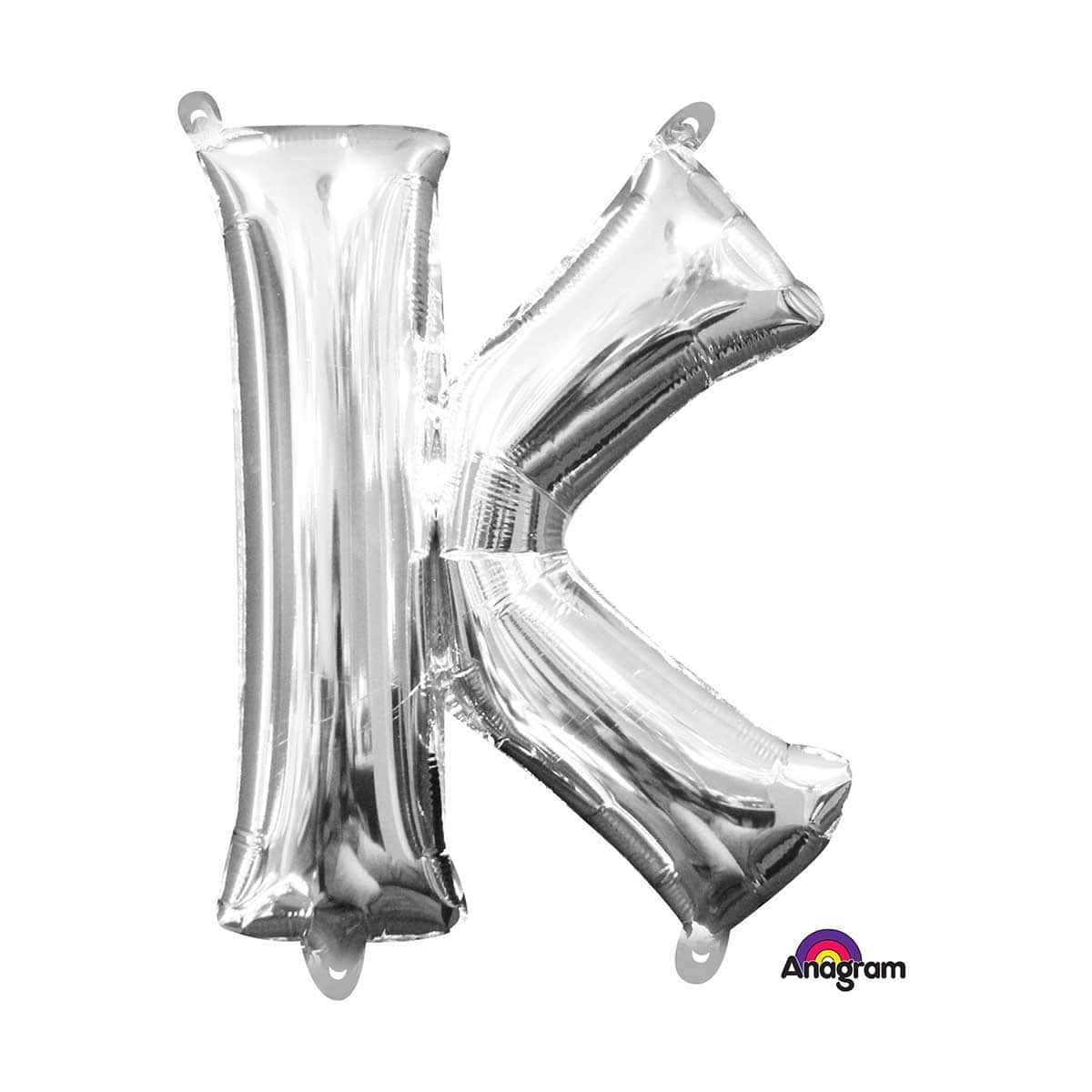 Veliki folija balon slovo "K" Srebrno, 80 cm