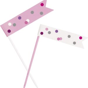 Zastavice na čačkalici roze 6 kom