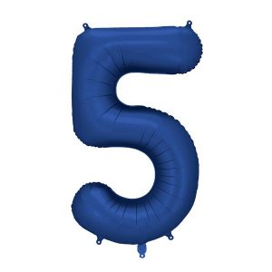 Veliki folija balon broj 5 - Navy tamnoplavi, 86 cm